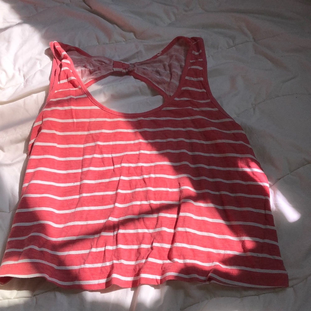 salmon striped tank